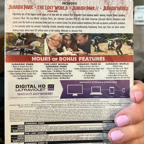 BRAND NEW Jurassic Park Blu-Ray Digital HD Ultraviolet Movie Collection. - Picture 2 of 2